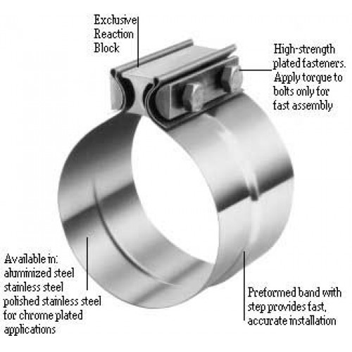 Clamp Exhaust Torctite Polished Stainless Steel